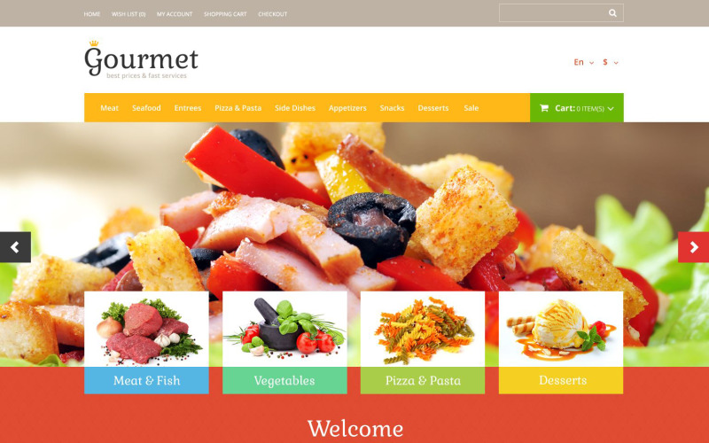 шаблон Food shop opencart