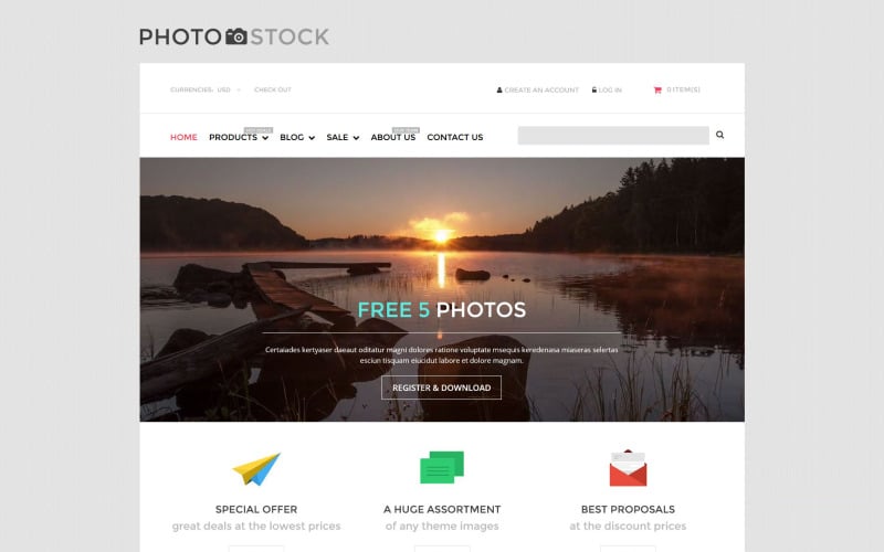 фото со стока отзывчивая тема shopify