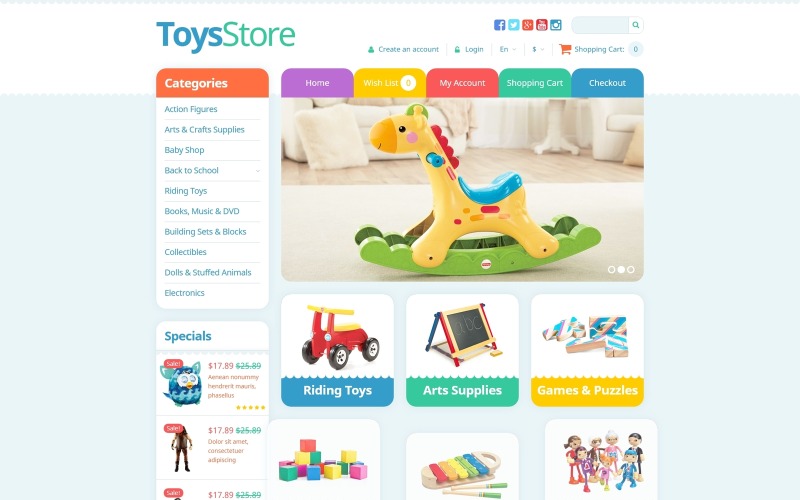 магазин игрушек шаблон opencart