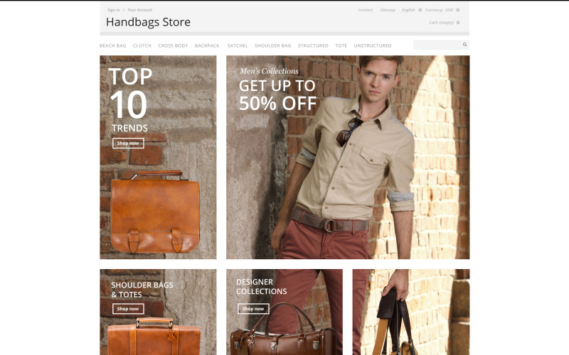 тема магазина сумок prestashop