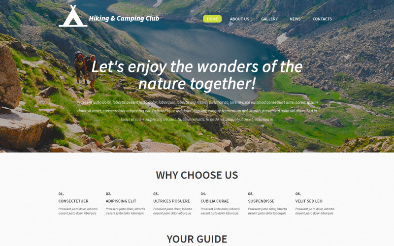 пеший туризм и кемпинг клуб wordpress тема