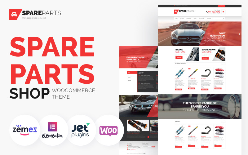 магазин запчастей ecommerce modern elementor woocommerce theme