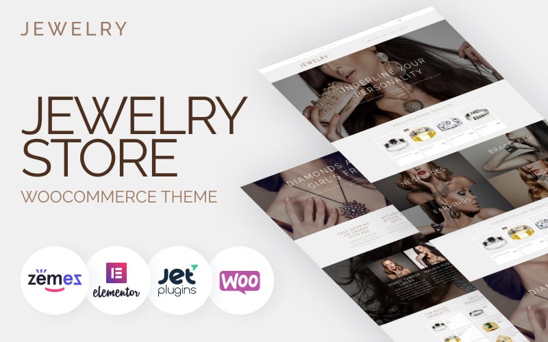 шаблон дизайна ювелирного сайта для интернет магазинов тема woocommerce
