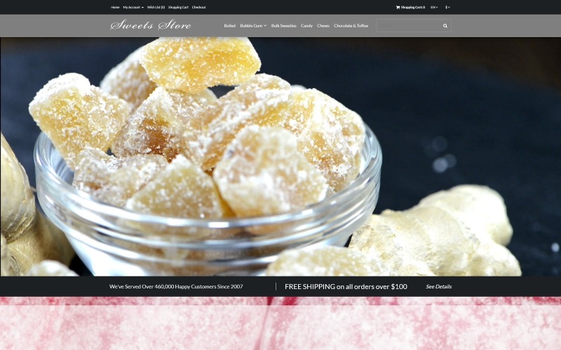шаблон candy shop opencart