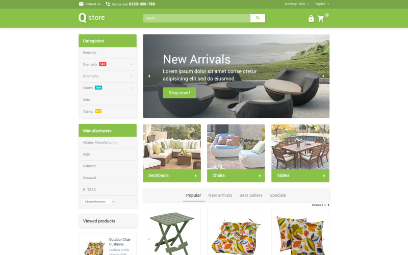 садовая мебель prestashop тема