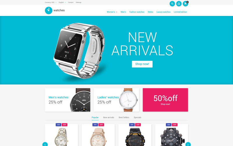 магазин часов prestashop тема