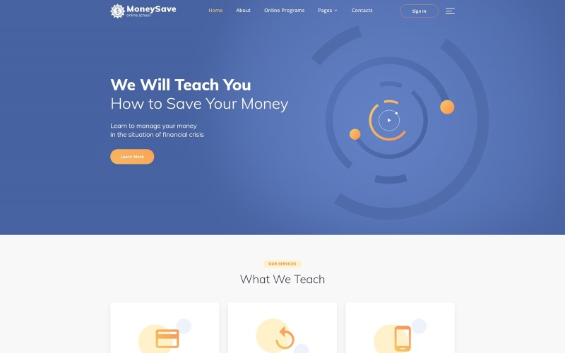 moneysave онлайн школа html5 шаблон сайта