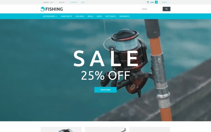 рыболовный магазин prestashop тема