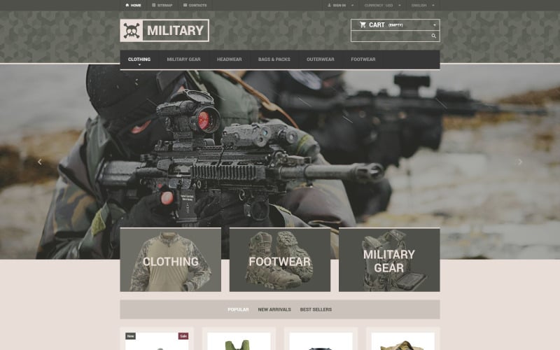 военная экипировка магазин prestashop тема