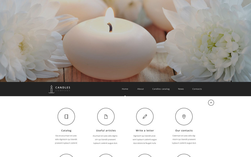 шаблон сайта компании candle company