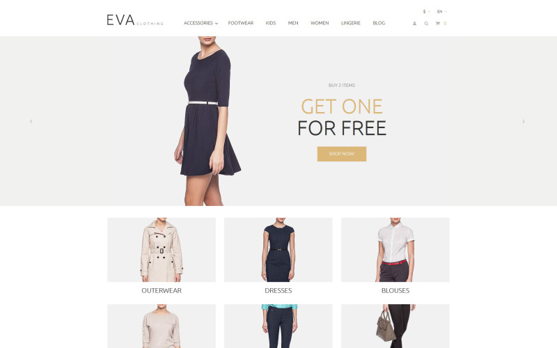 ева одежда prestashop тема
