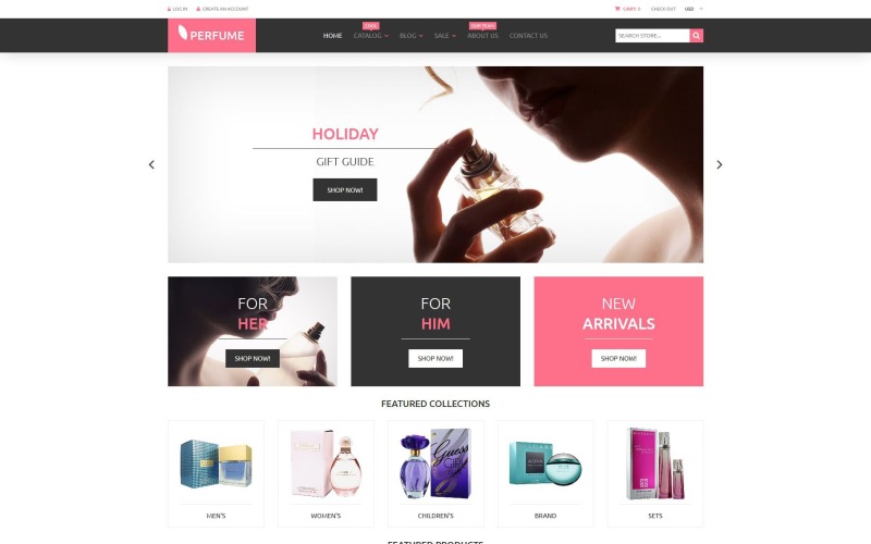 парфюмерия косметика тема shopify