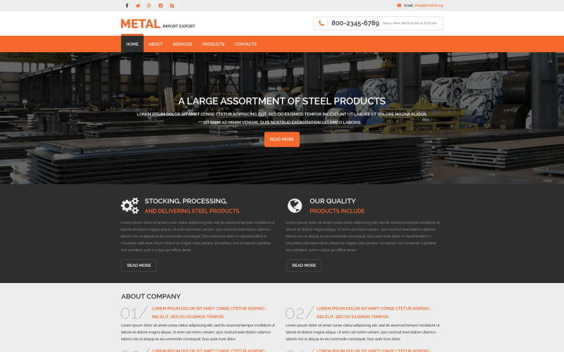 адаптивный шаблон сайта steelworks