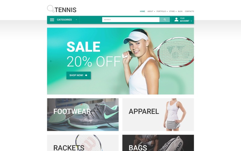 теннисная тема woocommerce