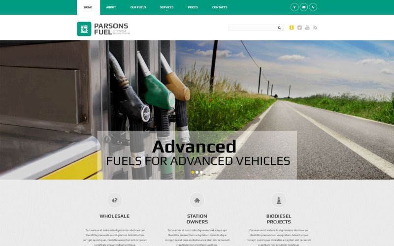 шаблон веб-сайта parsons fuel