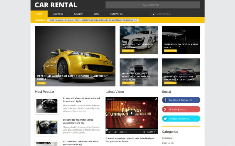 прокат автомобилей wordpress тема
