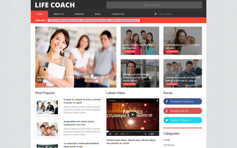 life coach wordpress тема