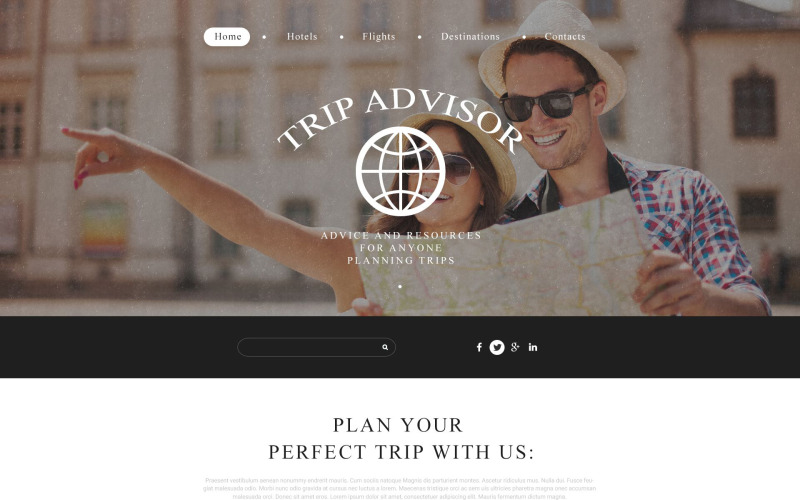 шаблон сайта trip advisor
