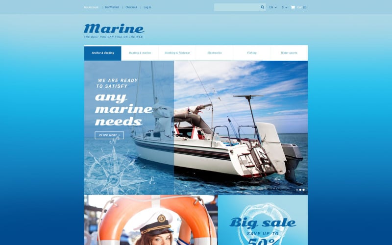 морской магазин magento тема
