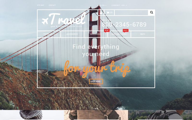 travel gear store prestashop тема