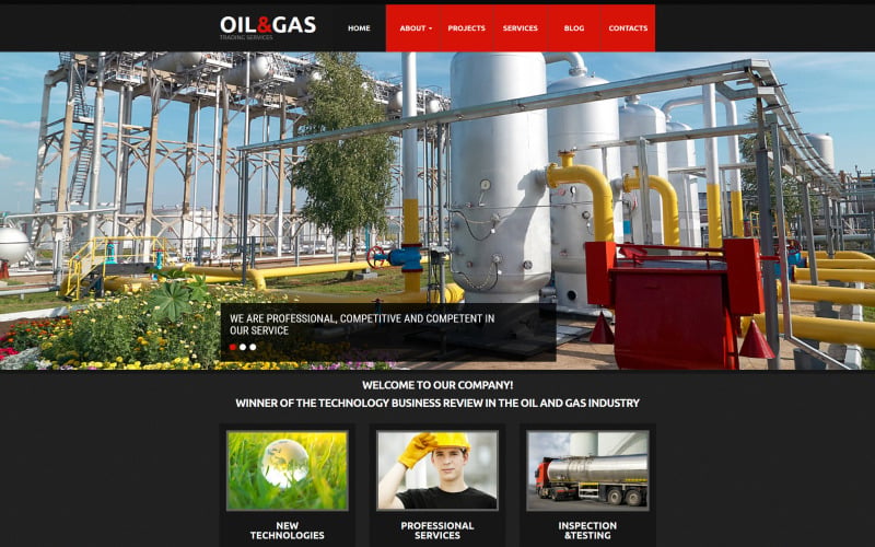 шаблон gas &amp; oil moto cms 3