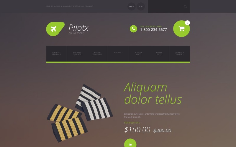 шаблон pilotx opencart