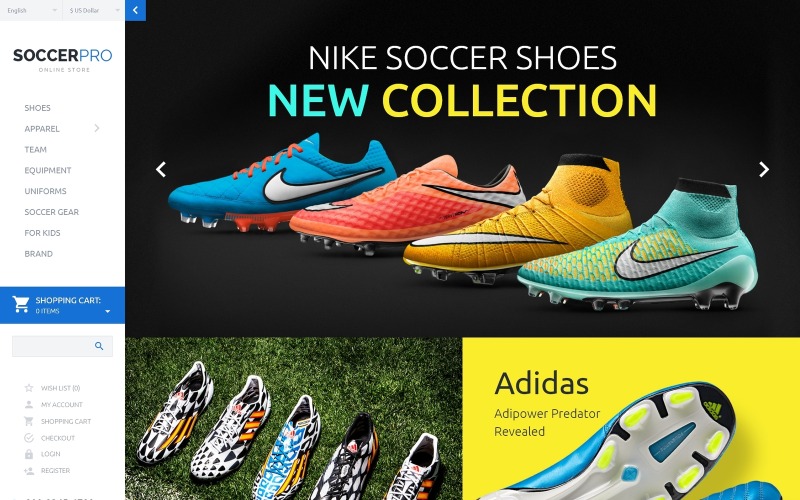 шаблон soccerpro opencart