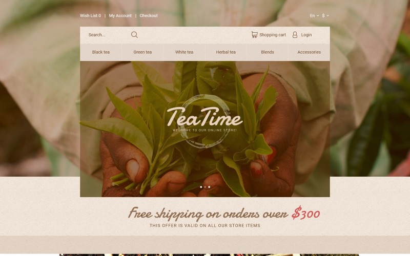 шаблон opencart tea time