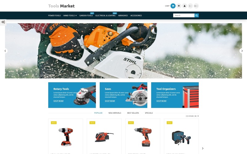 тема prestashop tools market