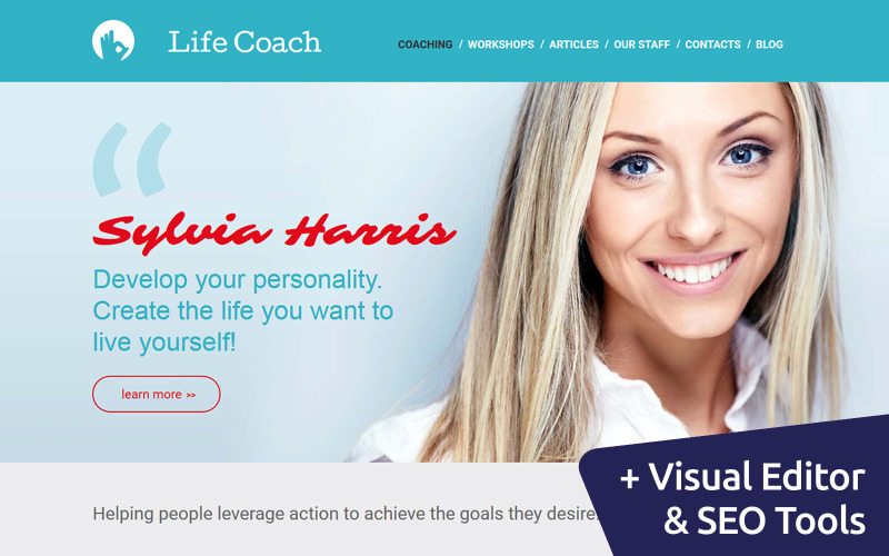 шаблон life coaching moto cms 3