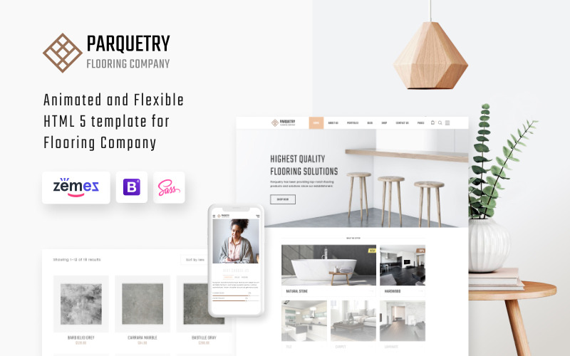 flooring company html5 шаблон сайта