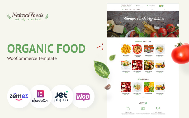 шаблон органической еды для интернет магазинов тема woocommerce