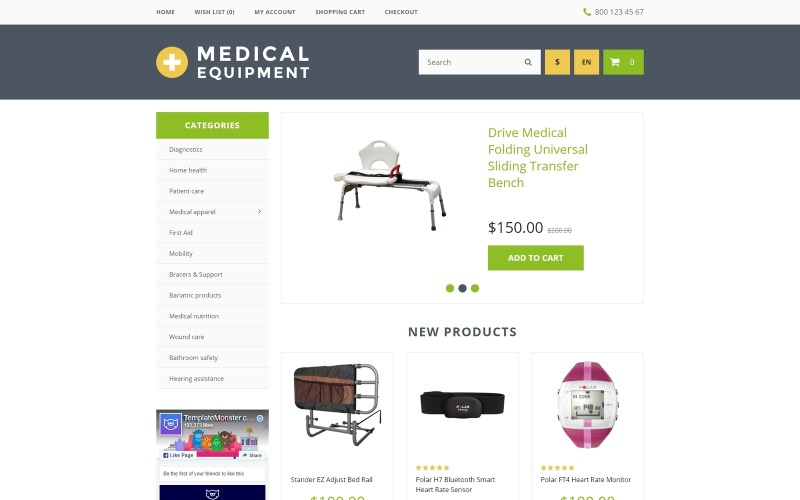 шаблон opencart медицинского оборудования