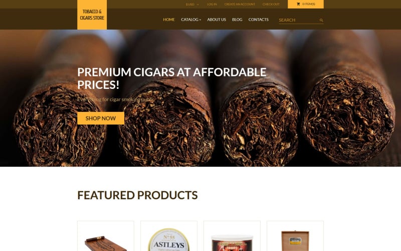 шаблон tobacco virtuemart