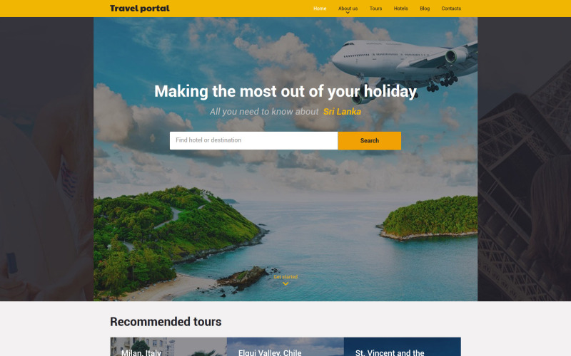 шаблон веб-сайта travel responsive