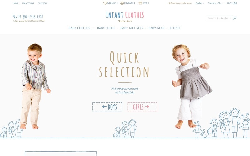 детская одежда magento theme