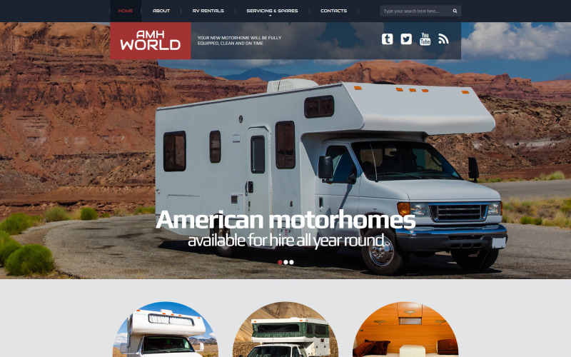 отзывчивый шаблон сайта motor homes &amp; rvs