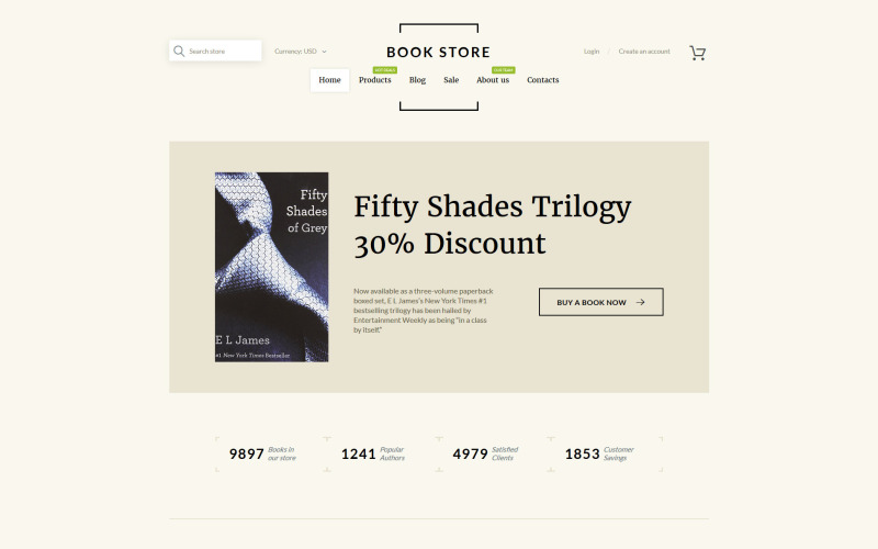 книжный магазин shopify тема
