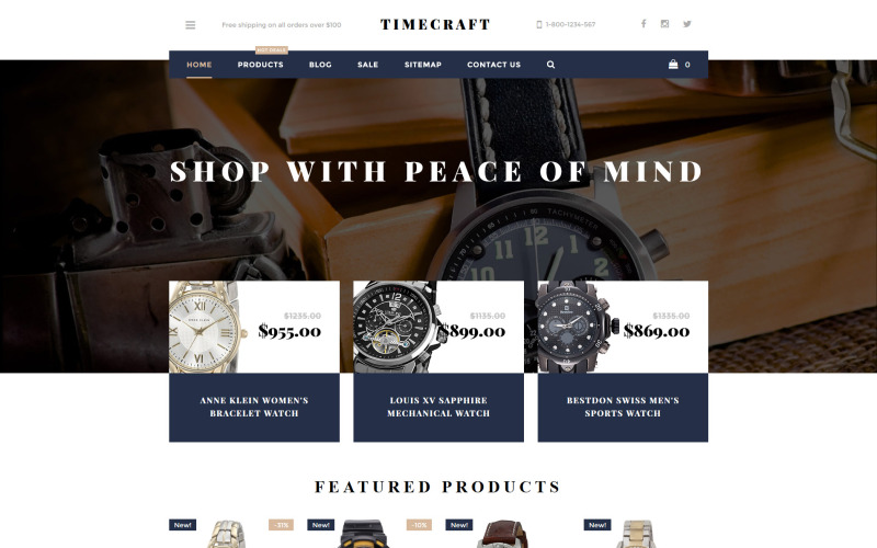 тема time craft shopify