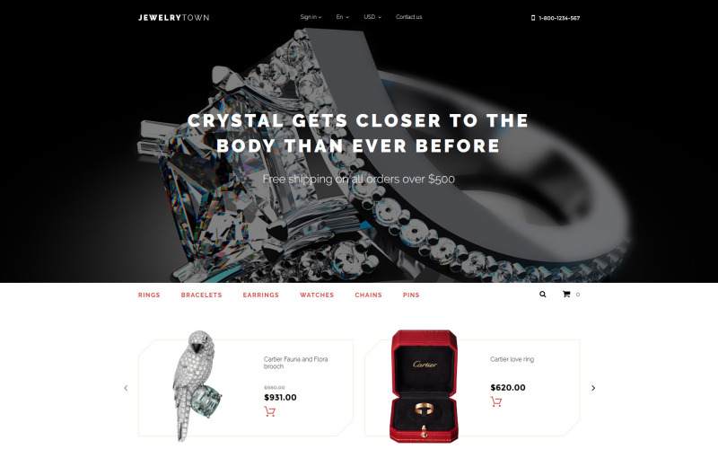 тема ювелирного городка prestashop