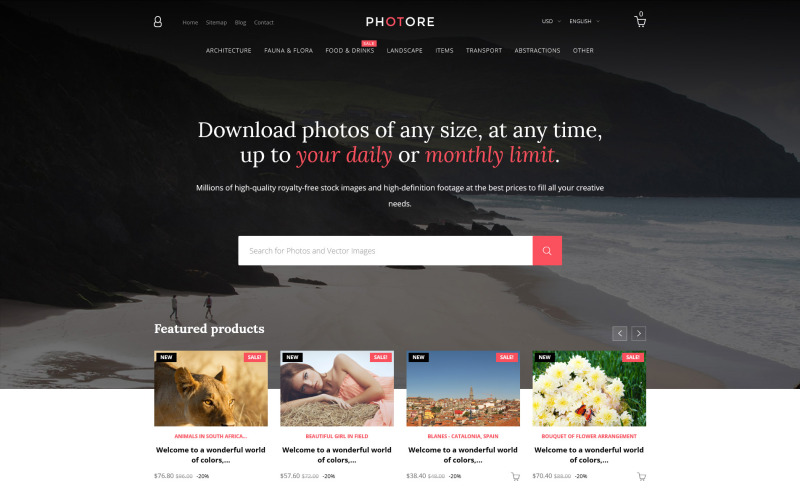 фото со стока prestashop тема