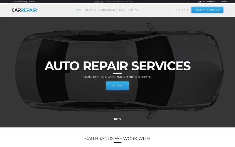 услуги по ремонту автомобилей тема wordpress