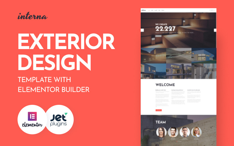 шаблон внешнего дизайна с темой elementor builder wordpress
