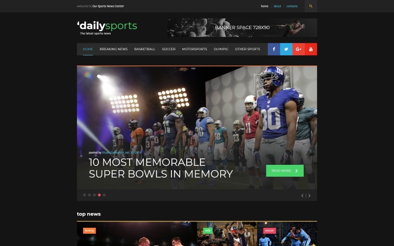 шаблон сайта dailysports