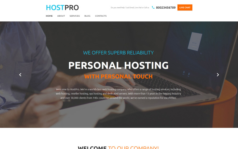 шаблон сайта hostpro