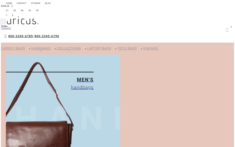 сумочка отзывчивая тема prestashop