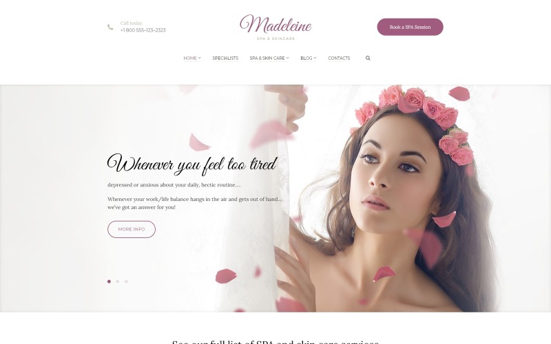 спа здоровье и уход за кожей wordpress тема