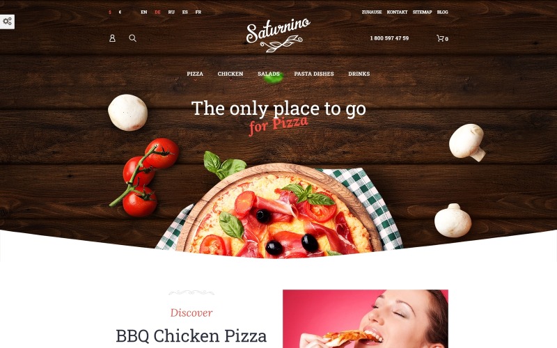 тема пиццерии prestashop