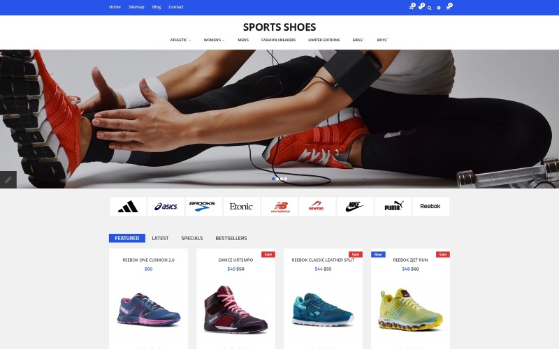 шаблон opencart для спортивной обуви