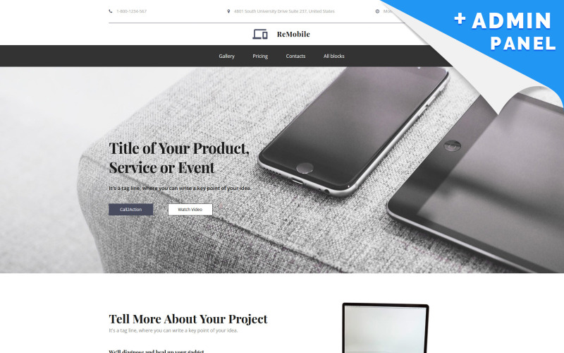 шаблон целевой страницы remobile